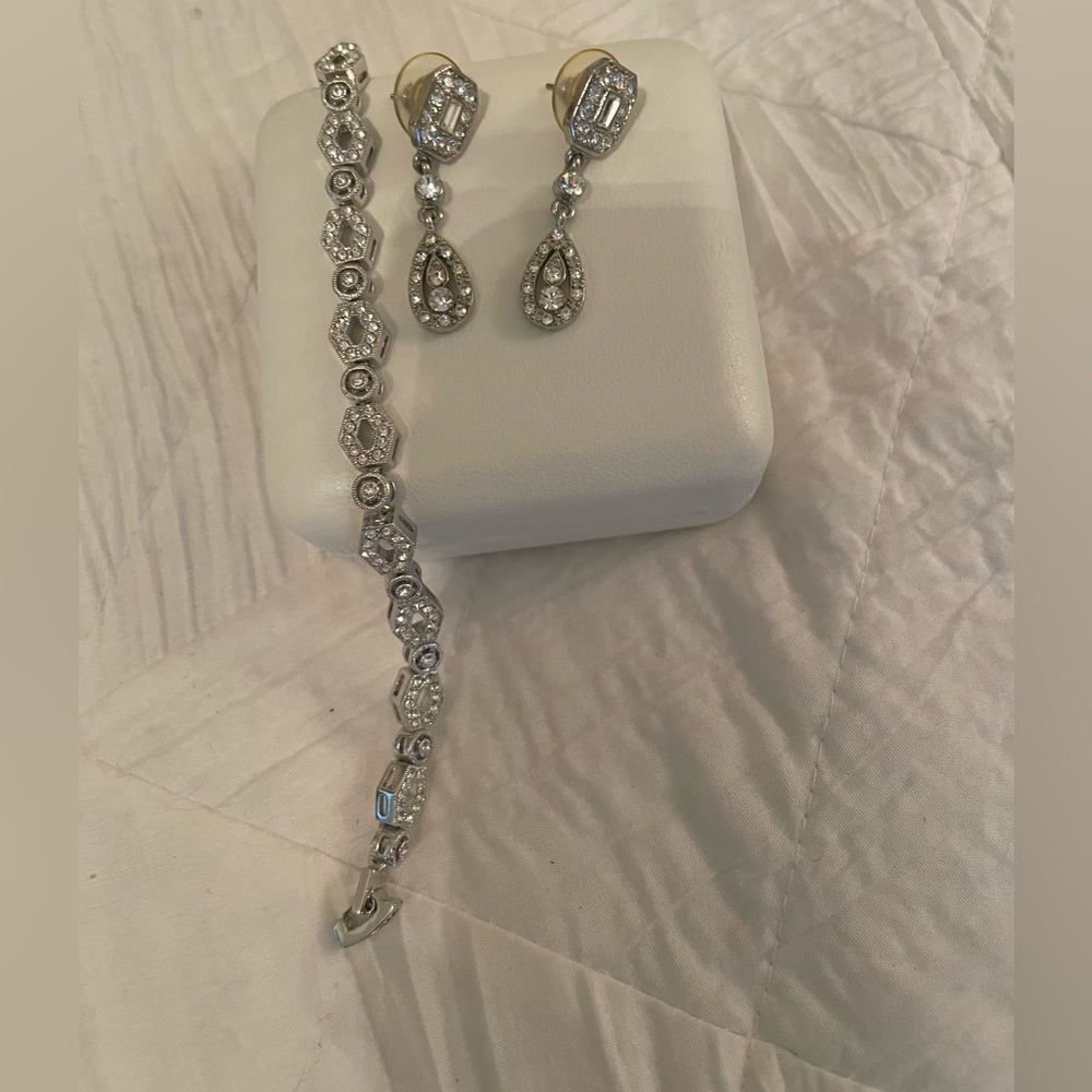 Custom Crystal Bridal Set- Earrings & Bracelet